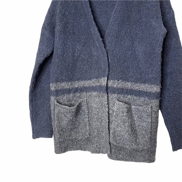 MADEWELL Boucle Wool and Alpaca Blend Blue and Gray Two Button Cardigan - Picture 8 of 15